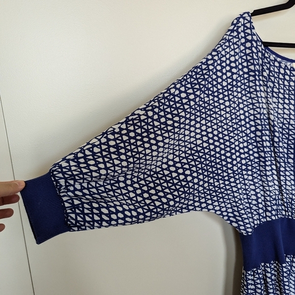 Maeve Blue and White Midi Dress - Picture 6 of 9